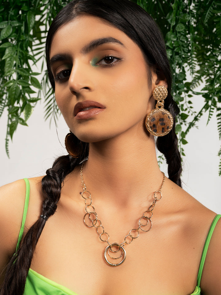 Priyaasi Cheetah printed drop earrings