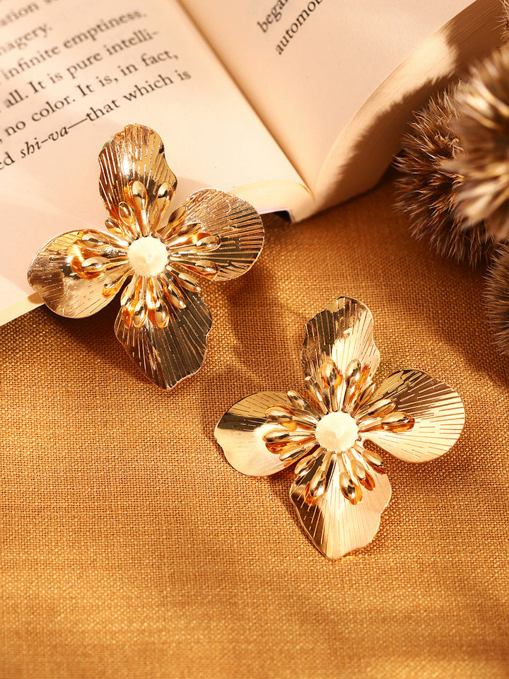 Priyaasi Gold Plated Brass Solid Stud Earrings