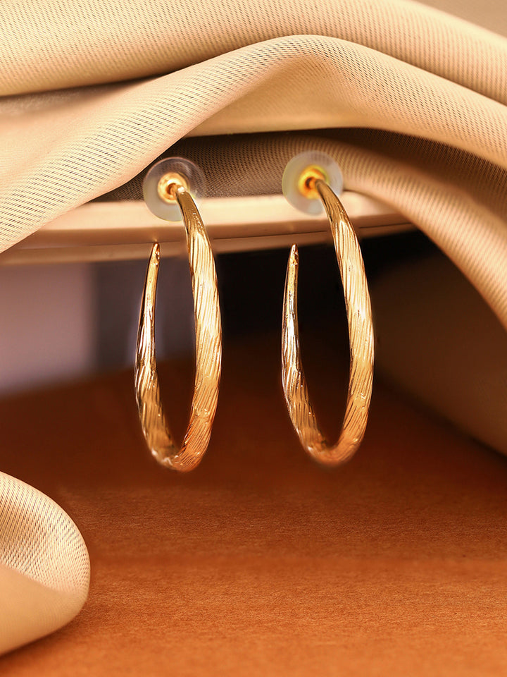 Priyaasi Gold Plated Brass-solid Hoops Earrings