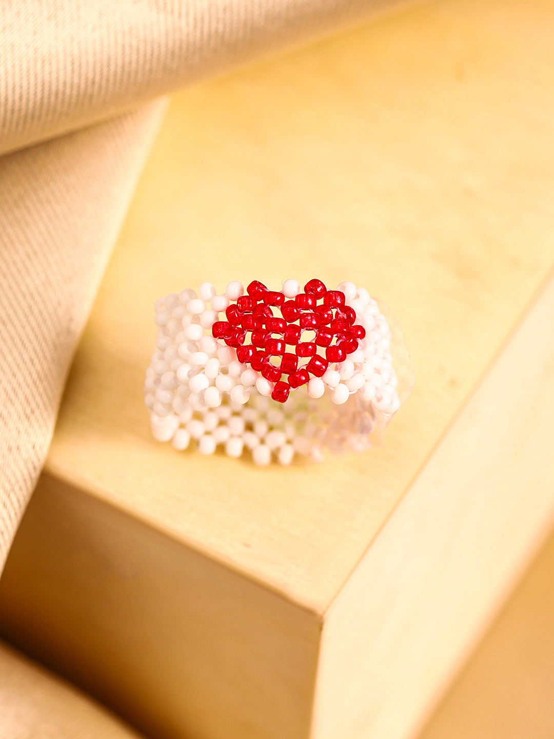 Priyaasi White Beaded Ring