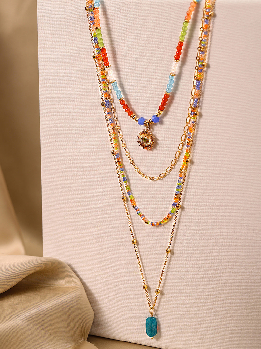 Priyaasi Rose Gold Plated Beaded Necklace