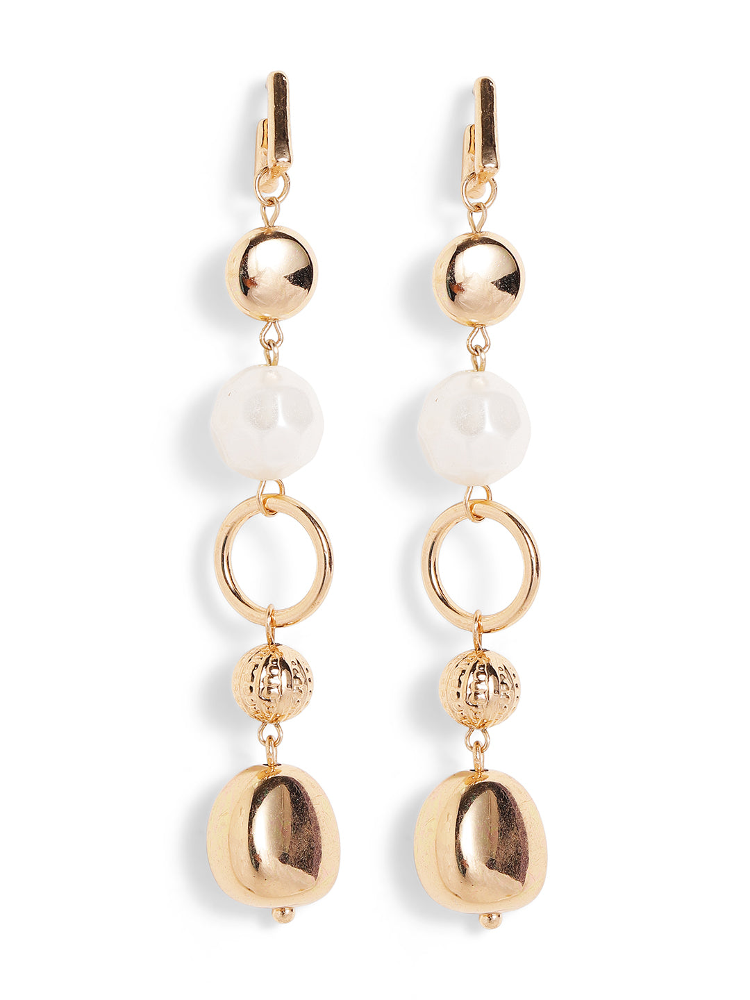 Priyaasi gold plated white drop earrings