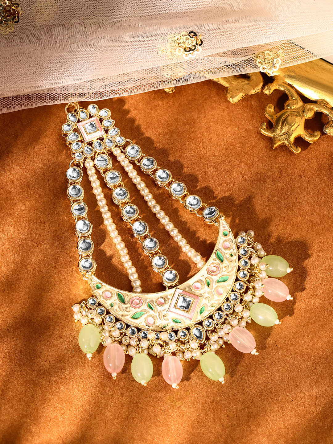 Priyaasi Gold Plated Kundan Chandbali Passa