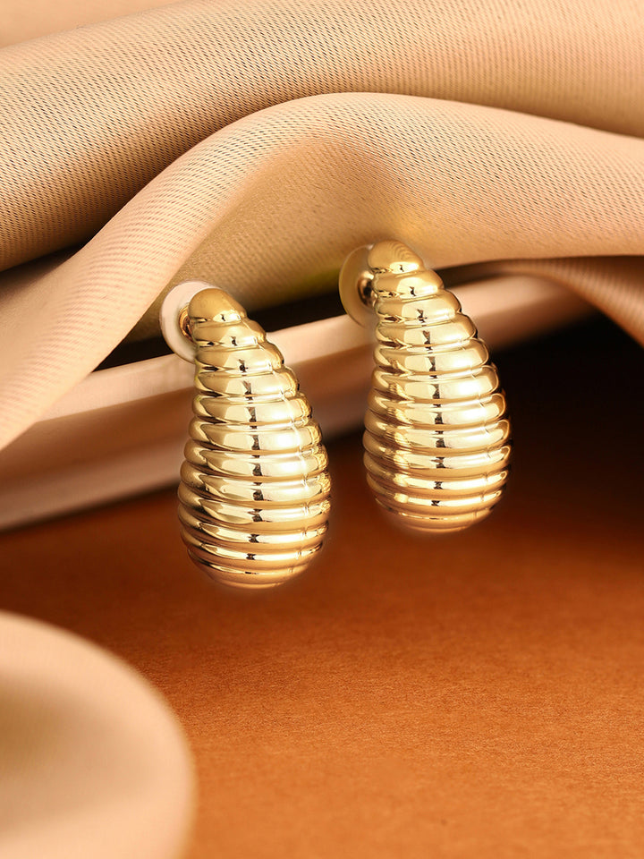 Priyaasi Gold Plated Brass Solid Drop Earrings