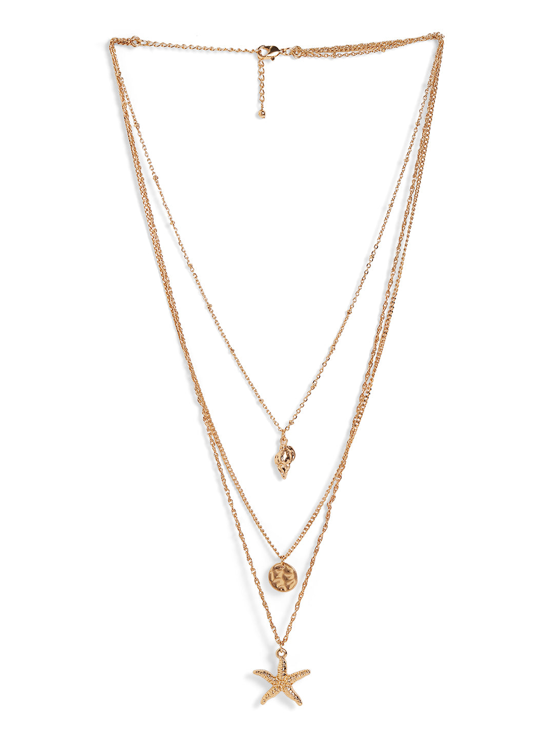 Priyaasi gold plated gold color 07 layer beaded necklace