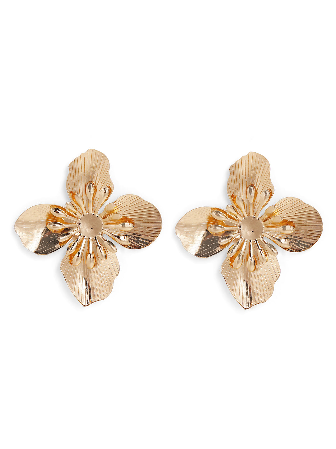 Priyaasi Gold Plated Brass Solid Stud Earrings