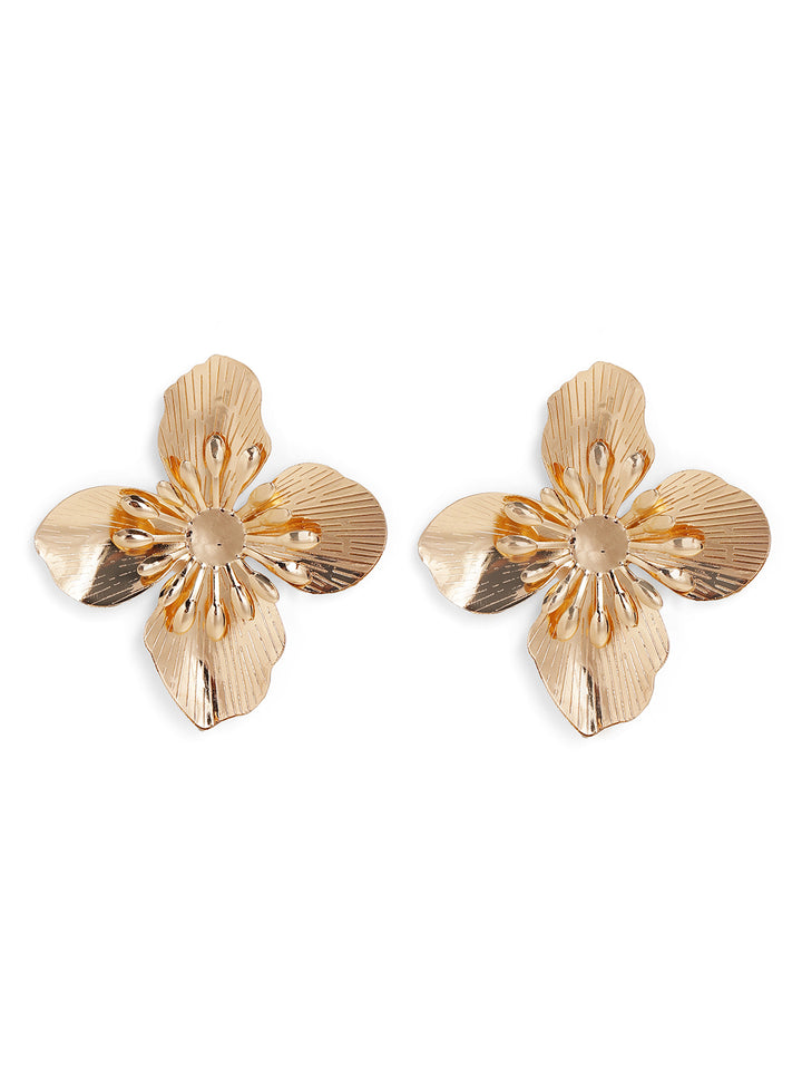 Priyaasi Gold Plated Brass Solid Stud Earrings