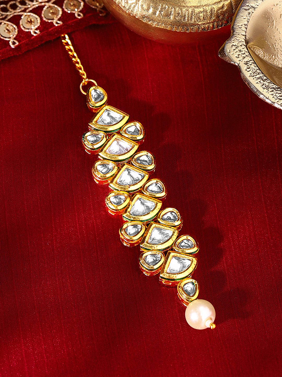 Priyaasi Gold Plated Kundan Mangtika