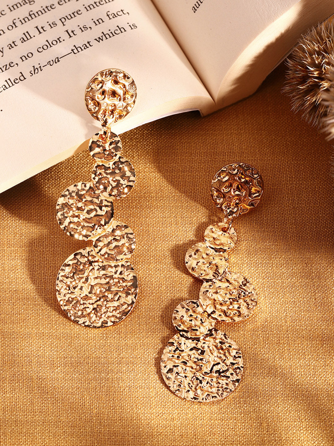 Priyaasi Gold Plated Brass Solid Drop Earrings