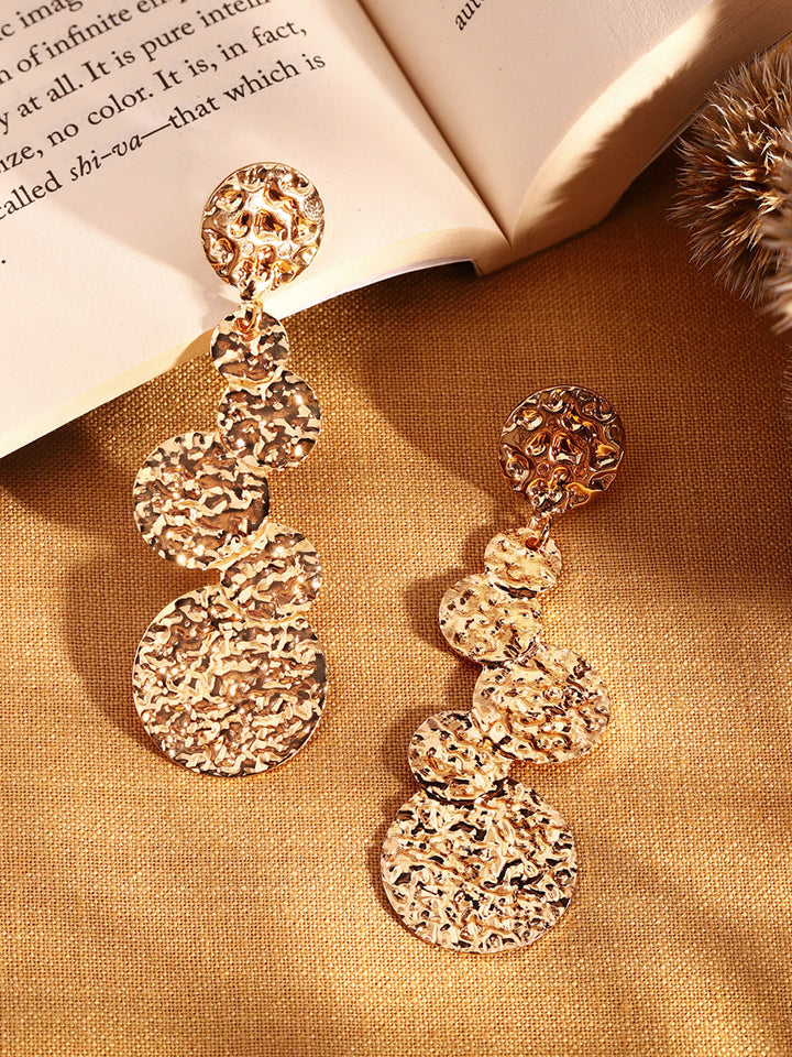 Priyaasi Gold Plated Brass Solid Drop Earrings