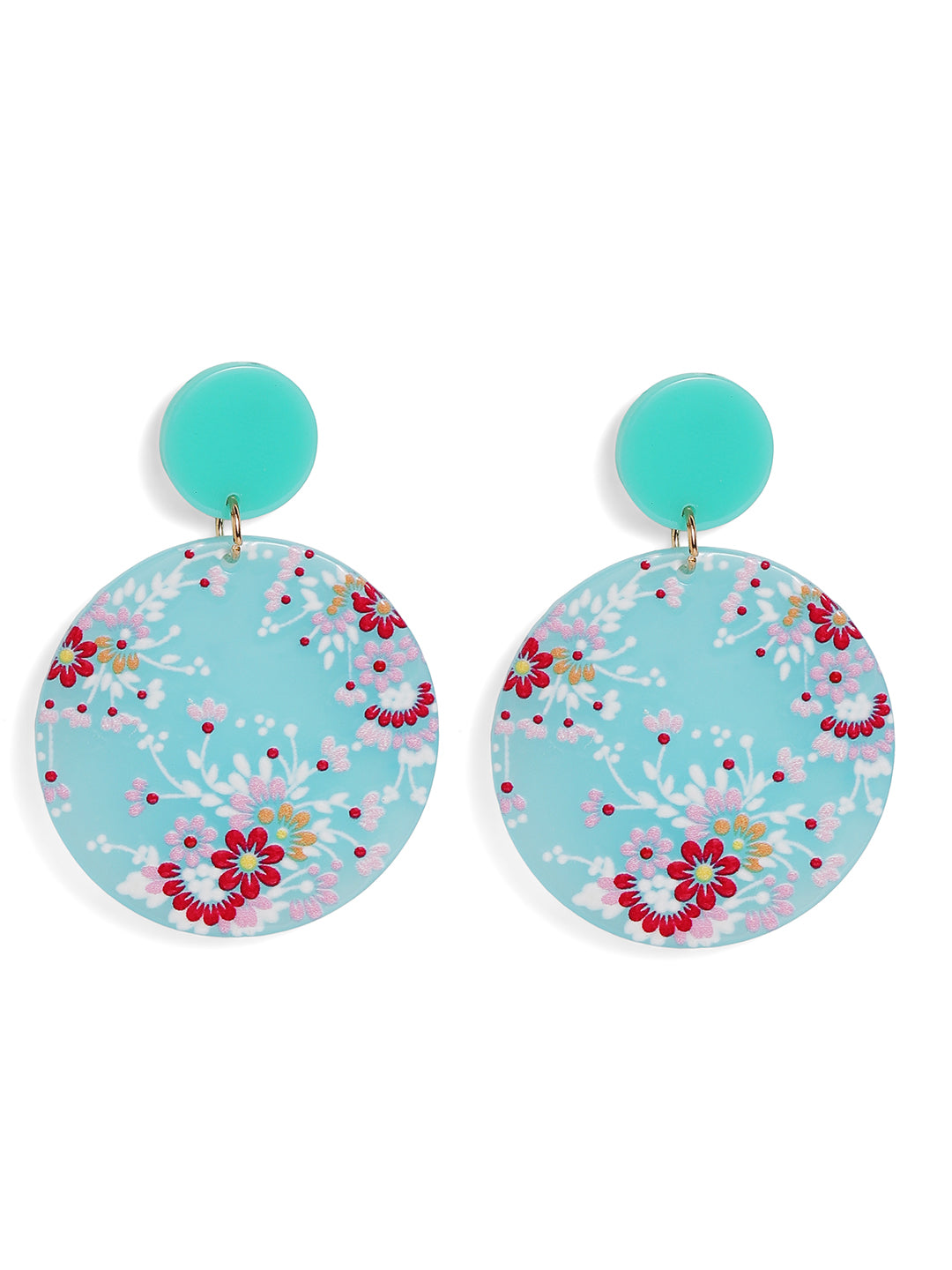 Priyaasi Blue Floral Drop Earrings