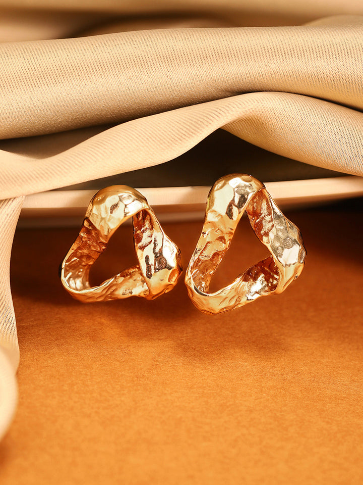 Priyaasi Gold Plated Brass-solid Stud Earrings