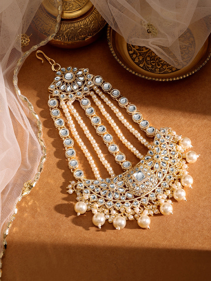 Priyaasi Gold Plated Kundan Chandbali Passa