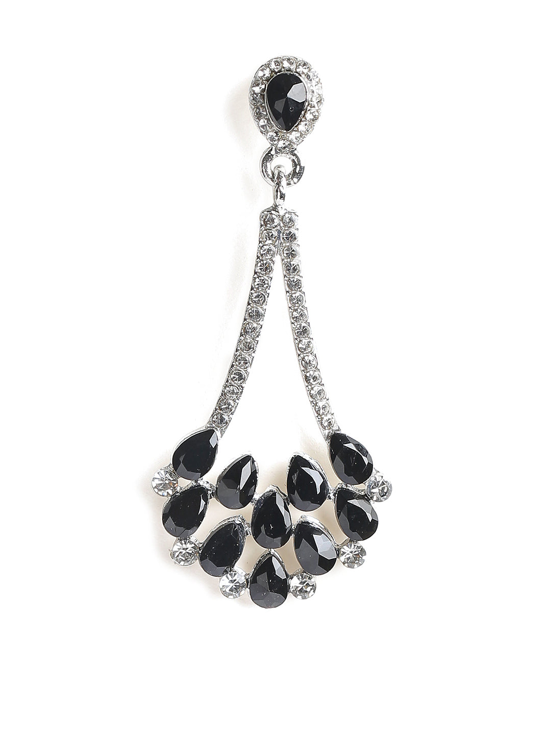 Priyaasi Silver Crystal Drop Earrings