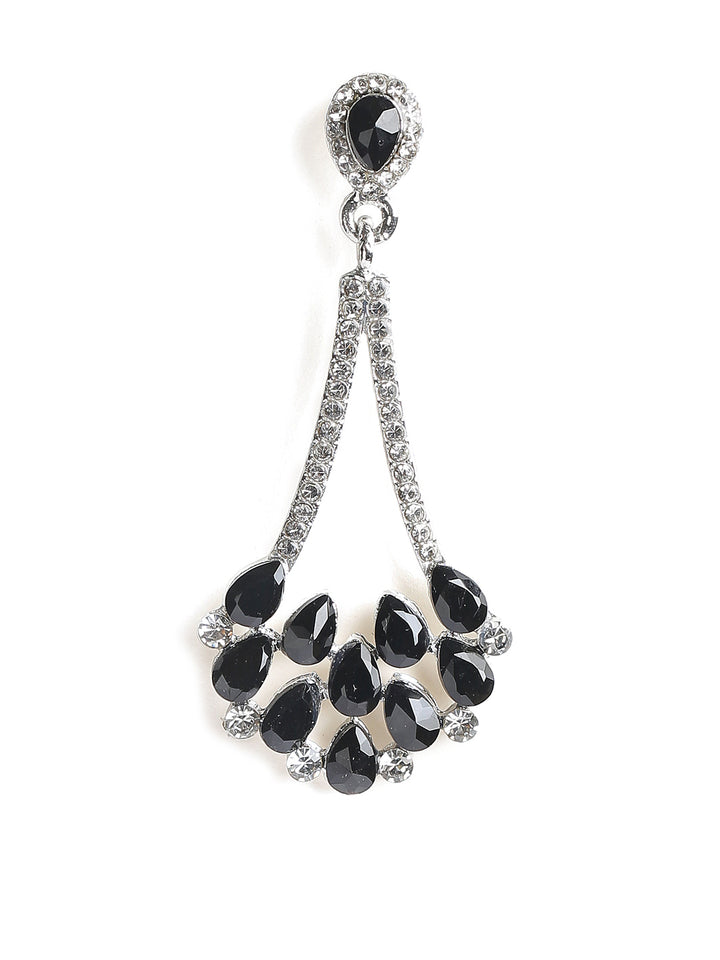 Priyaasi Silver Crystal Drop Earrings