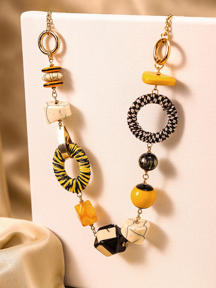 Priyaasi Gold Plated Multi-color Beaded Necklace