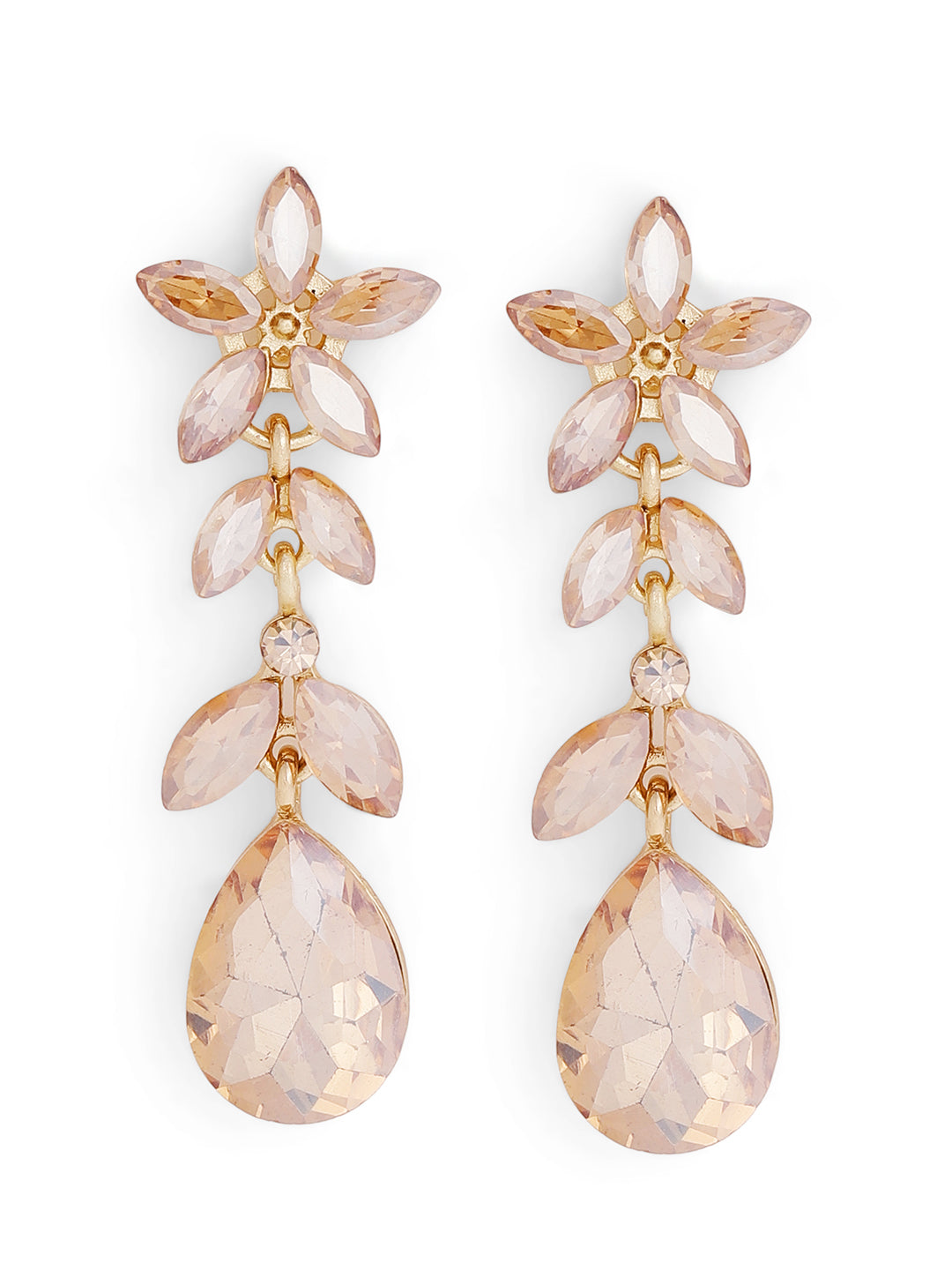 Priyaasi Gold Plated Crystal Drop Earrings