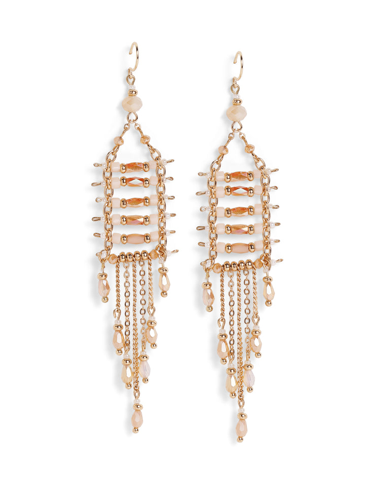 Priyaasi Gold Plated Beaded Dangle Earrings