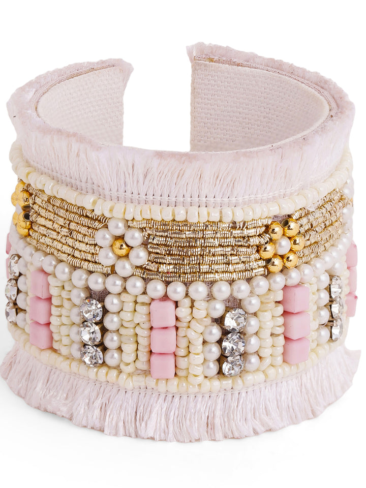 Priyaasi White Beaded Bracelet