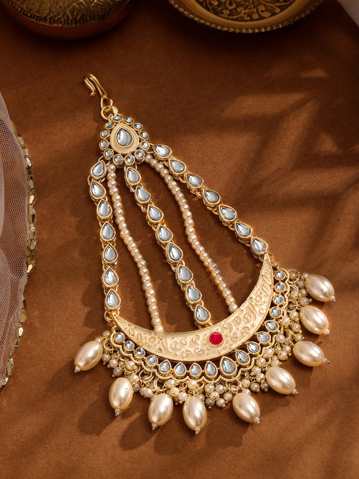 Priyaasi Gold Plated Kundan Chandbali Passa
