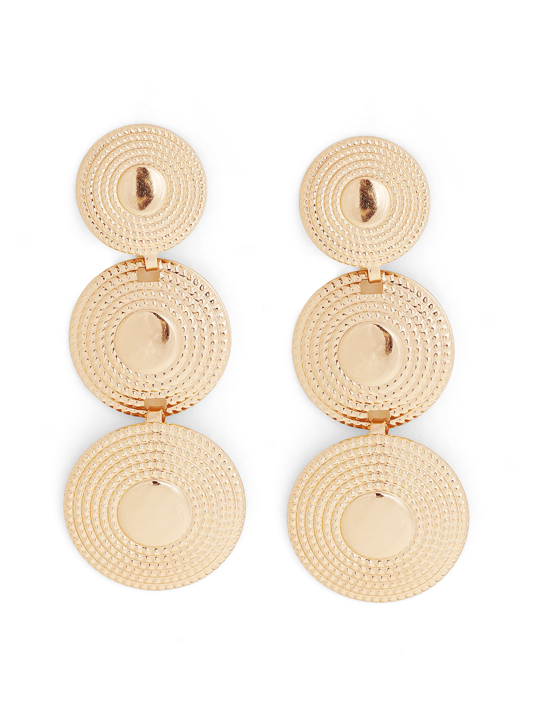 Priyaasi Gold Plated Brass Solid Drop Earrings