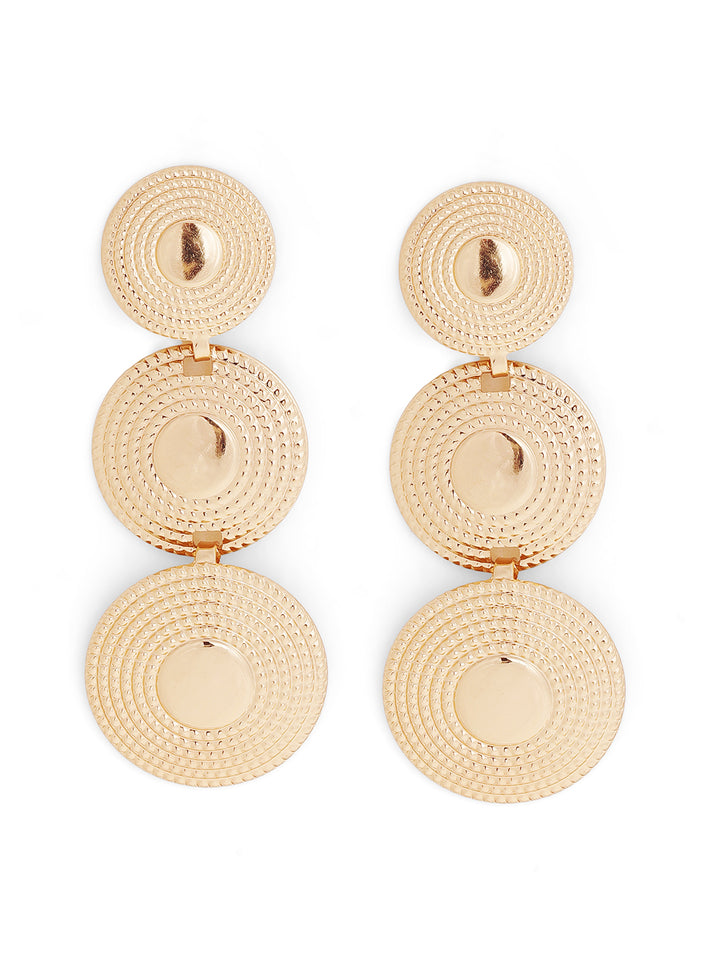 Priyaasi Gold Plated Brass Solid Drop Earrings