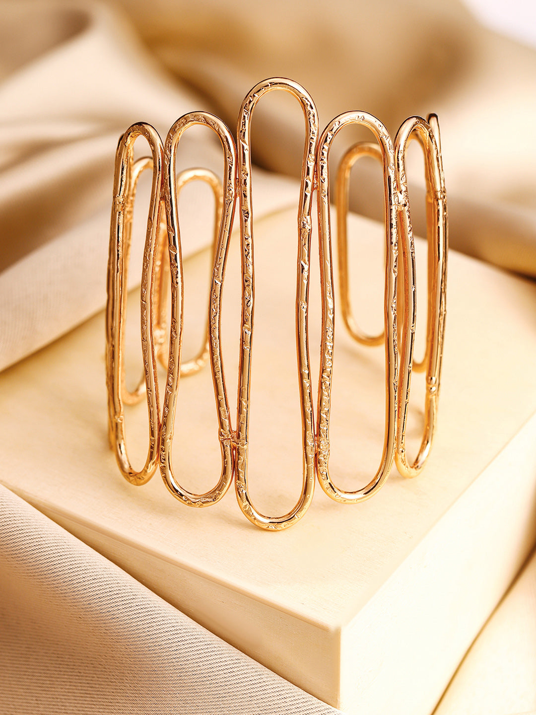 Priyaasi Gold Plated Brass-solid Bracelet