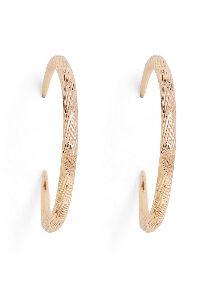 Priyaasi Gold Plated Brass-solid Hoops Earrings