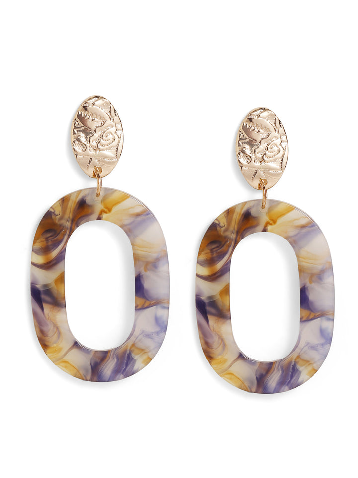 Priyaasi Gold Plated Floral Drop Earrings