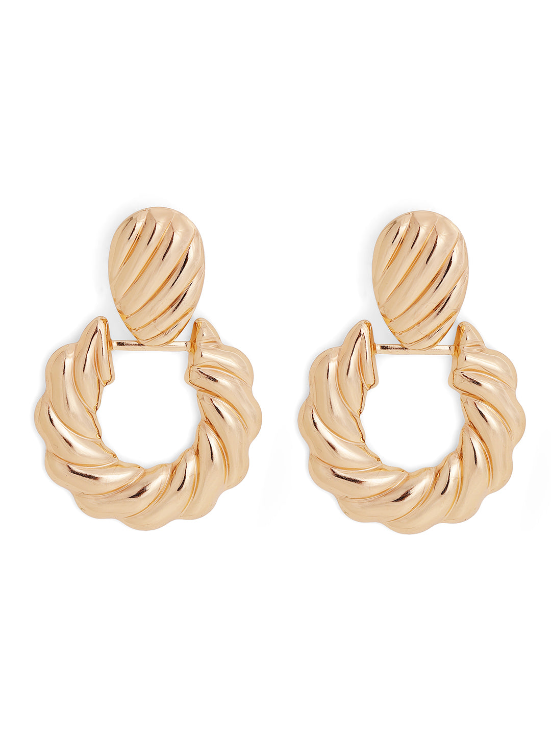 Priyaasi Gold Plated Brass Solid Drop Earrings