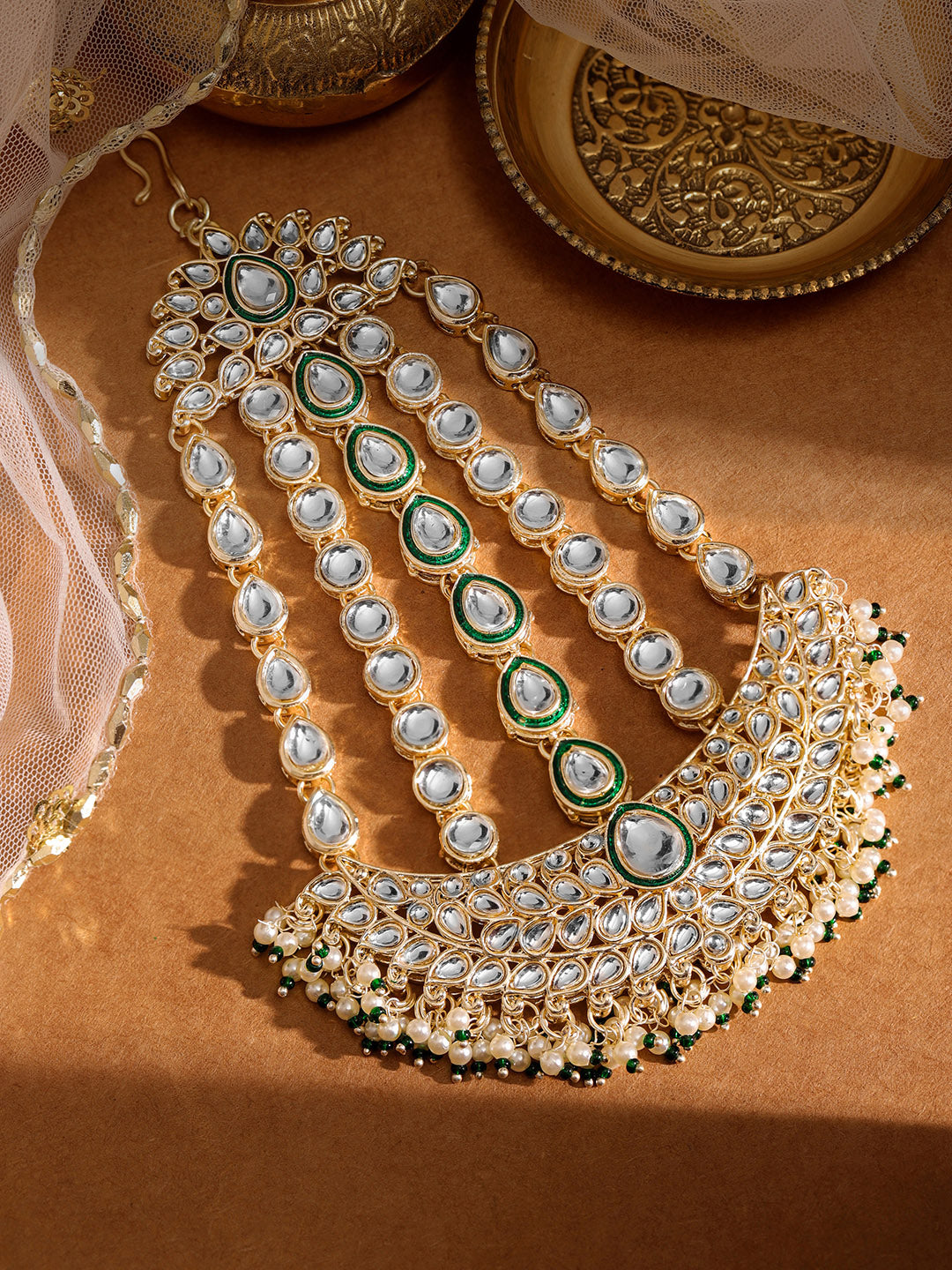 Priyaasi Gold Plated Kundan Chandbali Passa