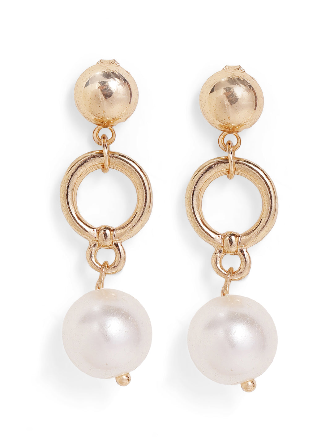 Priyaasi Gold Plated Brass-solid Drop Earrings