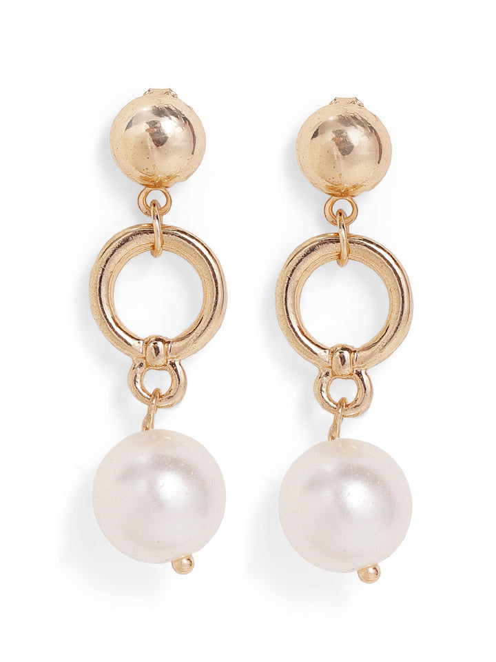 Priyaasi Gold Plated Brass-solid Drop Earrings