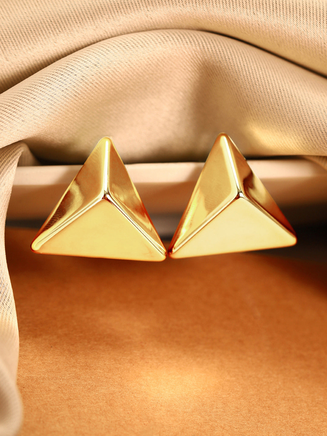 Priyaasi Gold Plated Brass Solid Stud Earrings