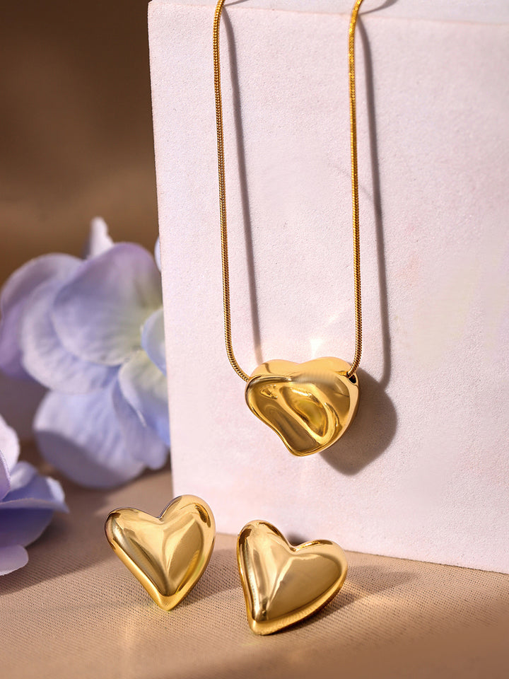 Priyaasi Gold Plated Heart-Shaped Necklace