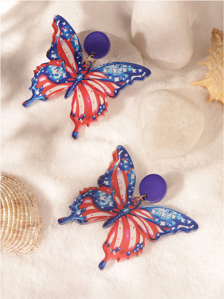 Priyaasi Blue Butterfly Drop Earrings
