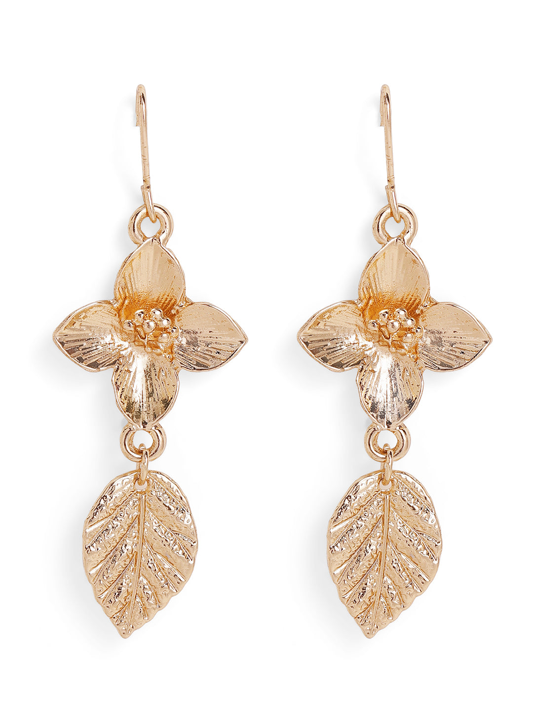 Priyaasi Gold Plated Brass-solid Drop Earrings