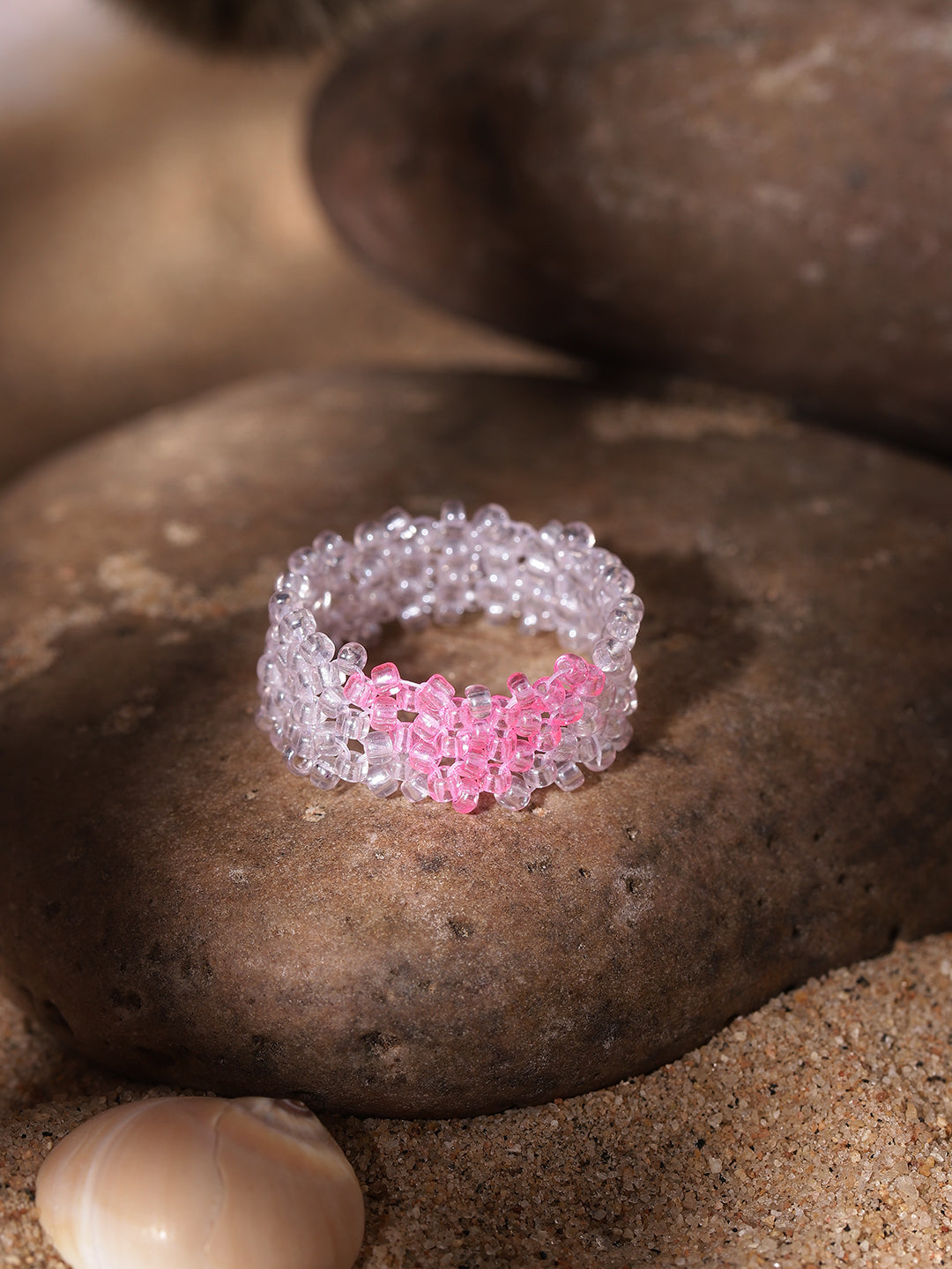 Priyaasi White Beaded Ring