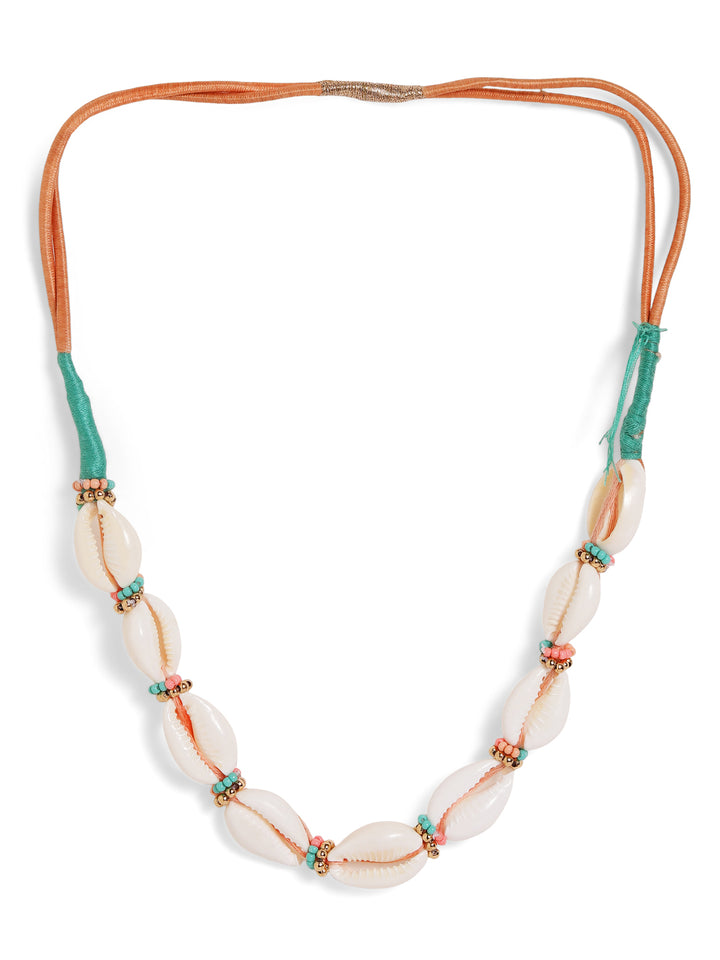 Priyaasi Multi colored white beaded necklace