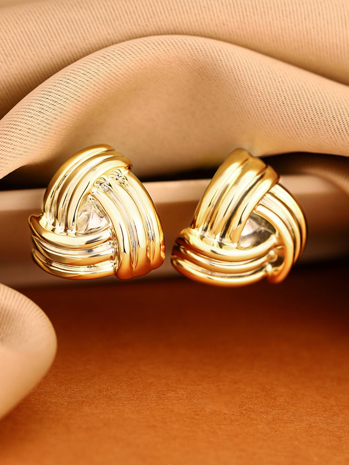 Priyaasi Gold Plated Brass Solid Stud Earrings