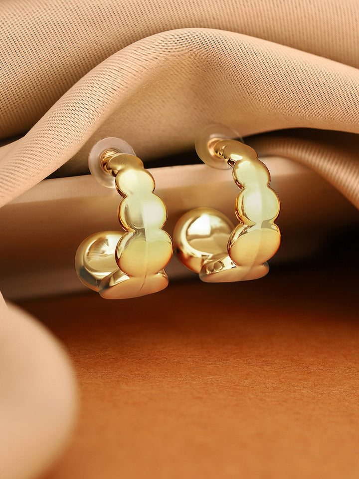 Priyaasi Gold Plated Brass Solid Stud Earrings
