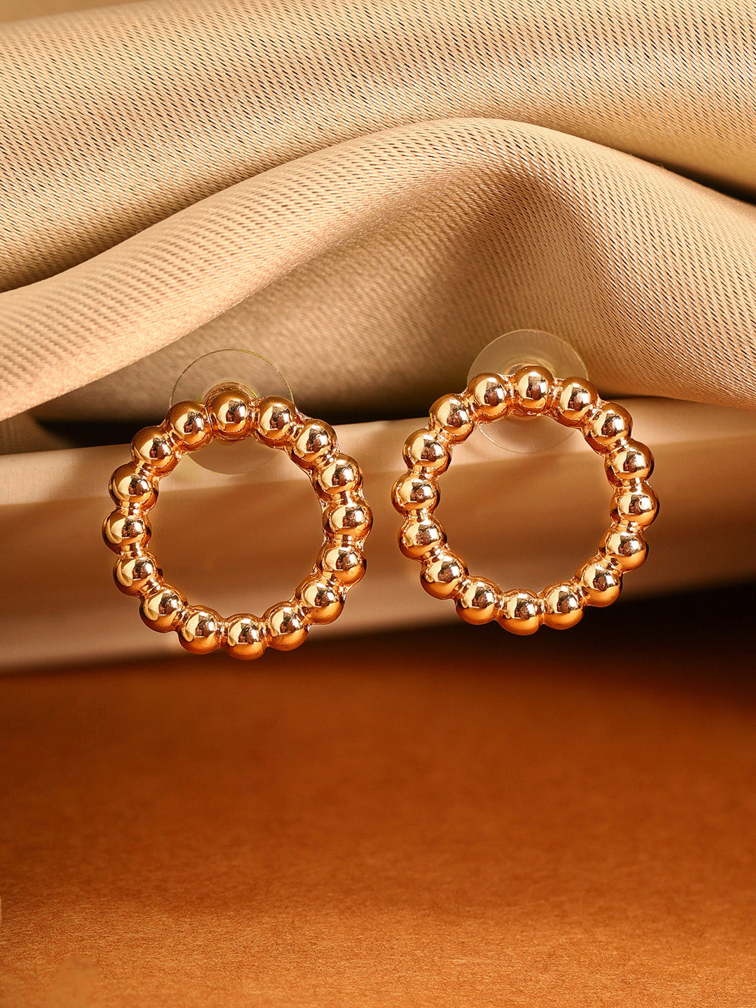 Priyaasi Gold Plated Brass-solid Stud Earrings