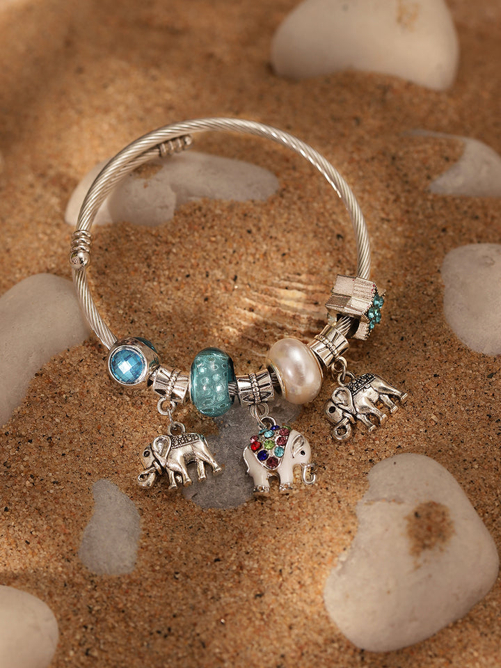 Priyaasi Multi-color Elephant Flora-Fauna Bracelet