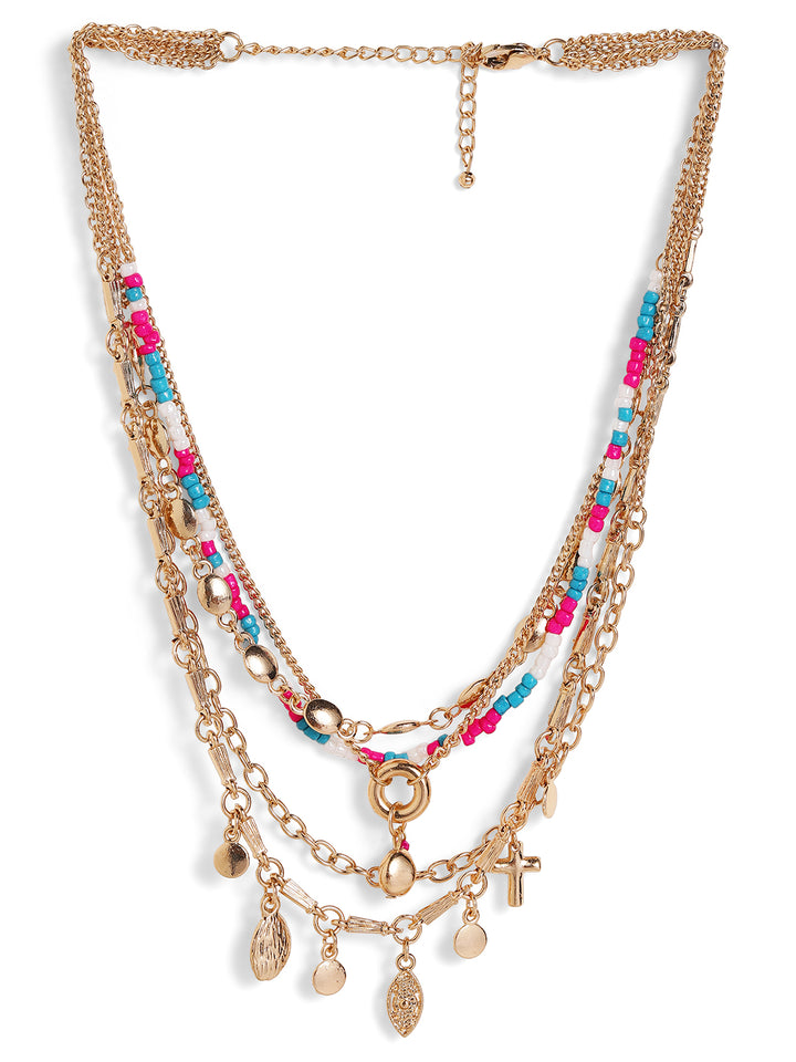 Priyaasi multi colored multi-Layered necklace