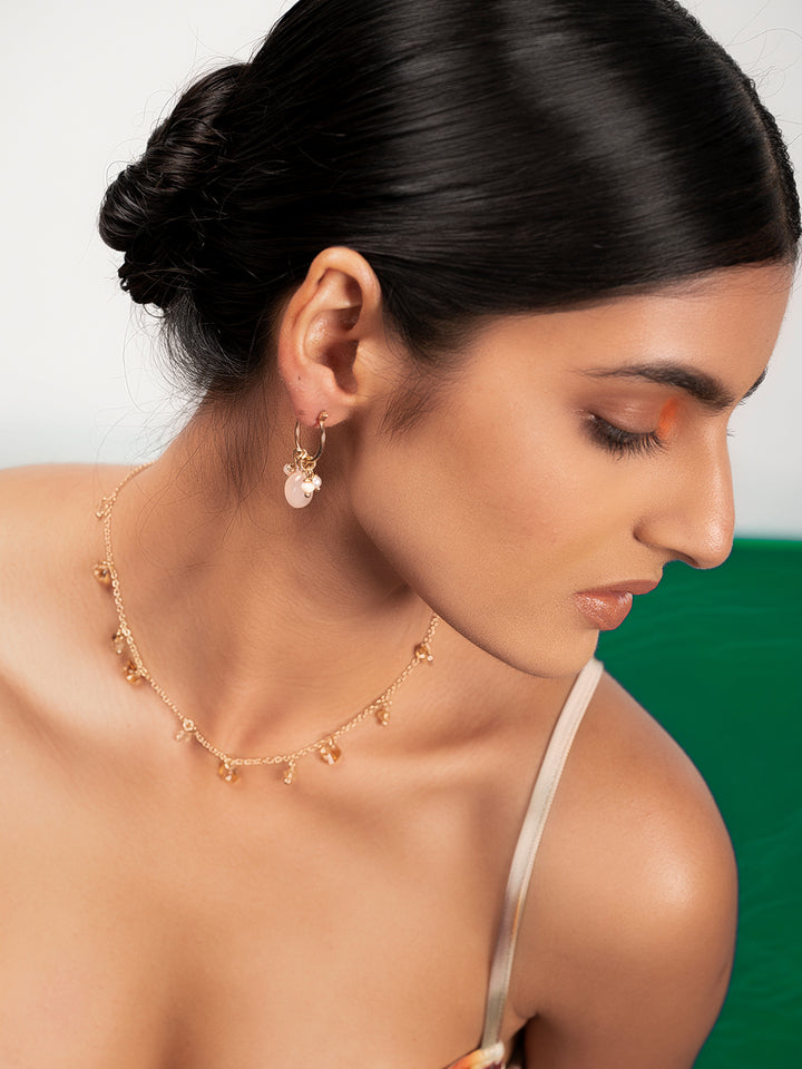 Priyaasi Gold Plated Brass-solid Drop Earrings