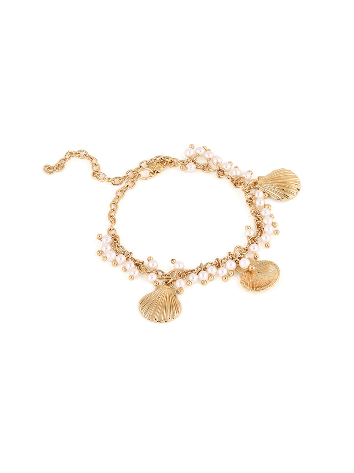 Priyaasi Gold Plated Pearl Contemporary Bracelet