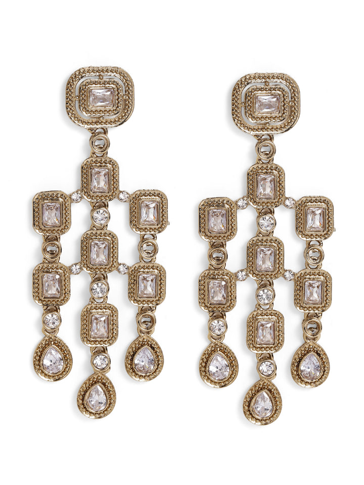 Priyaasi Gold Plated Kundan Dangle Earrings
