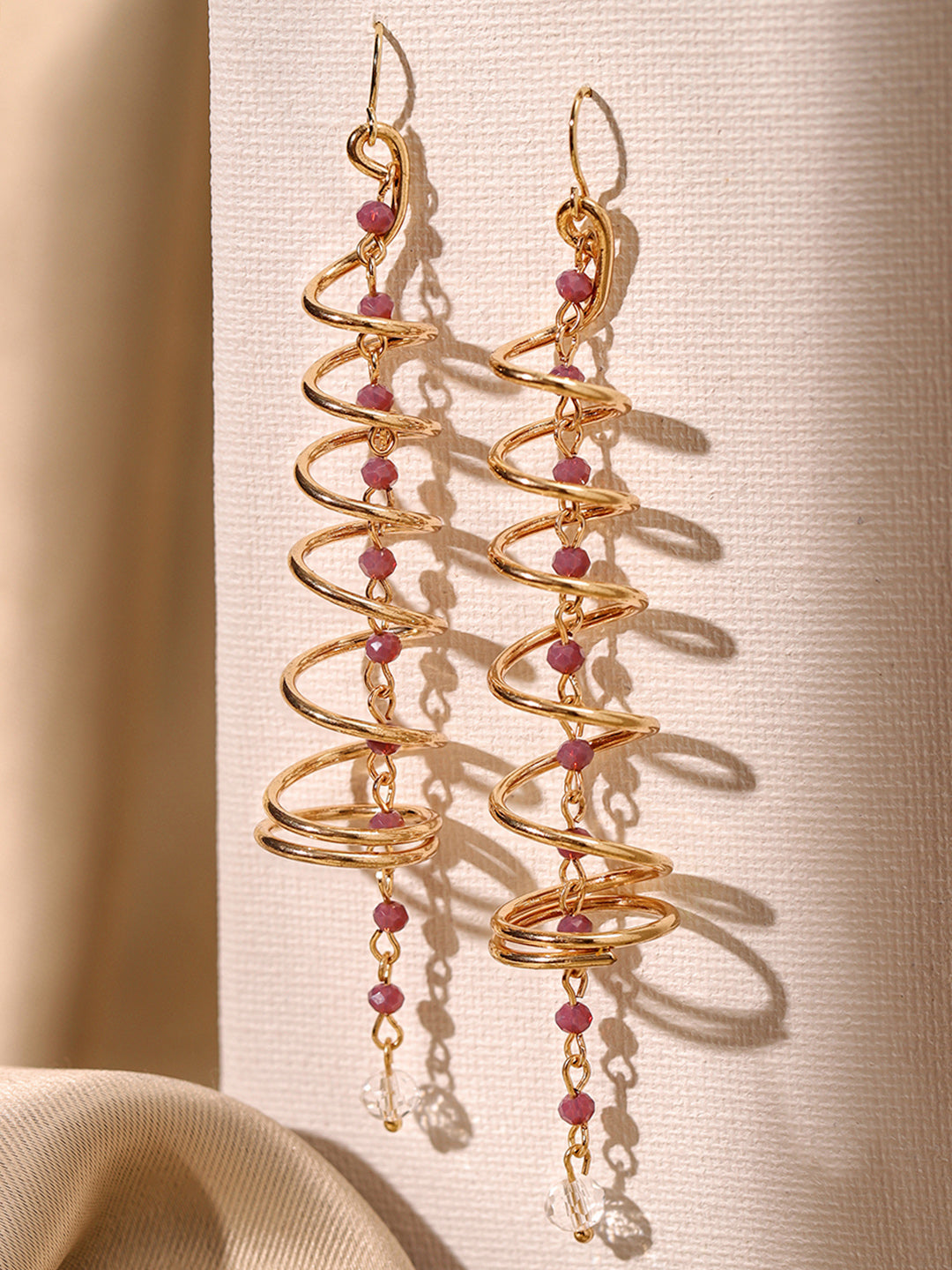 Priyaasi Gold Plated Brass-solid Dangle Earrings