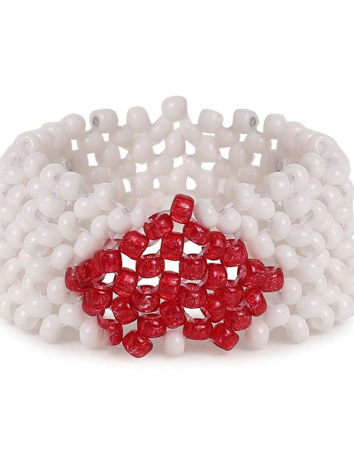 Priyaasi White Beaded Ring