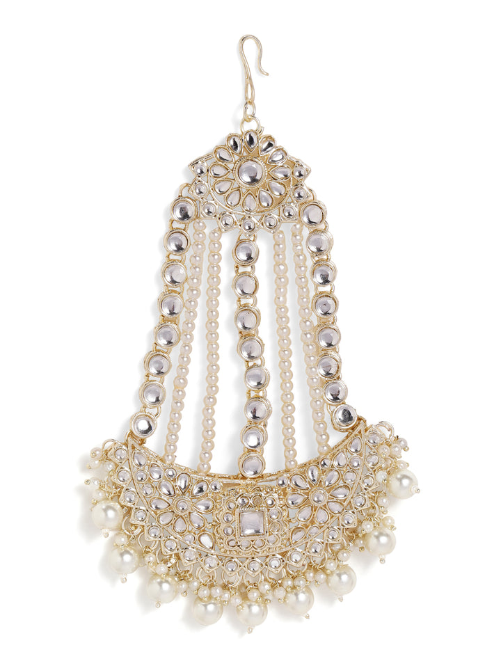 Priyaasi Gold Plated Kundan Chandbali Passa
